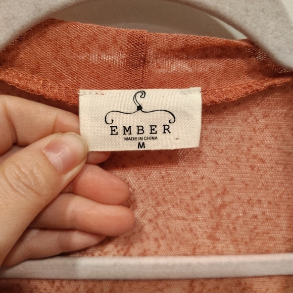 Ember Mauve Pink Mesh Lace Longline Kimono Duster Cardigan Sz M Fairy Grunge - Picture 2 of 7